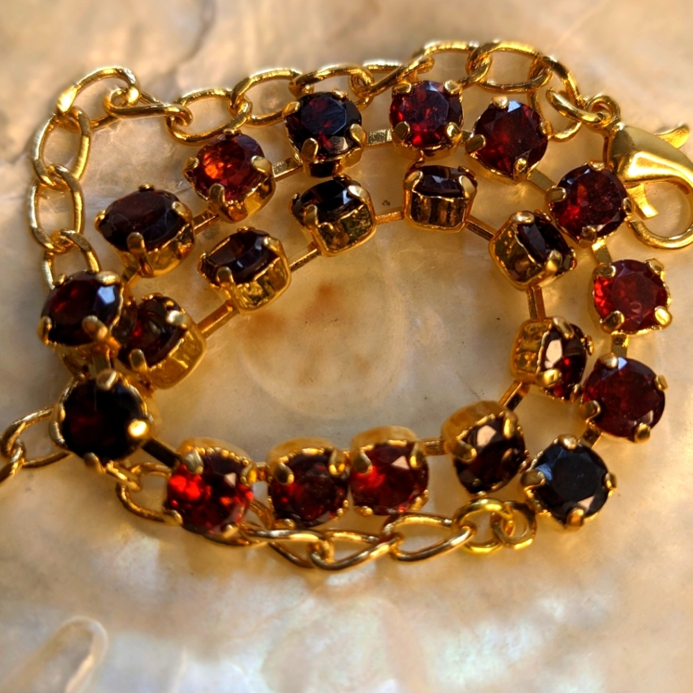20.58 Carats Natural Deep Garnet in 18k Yellow Gold Plated Necklace